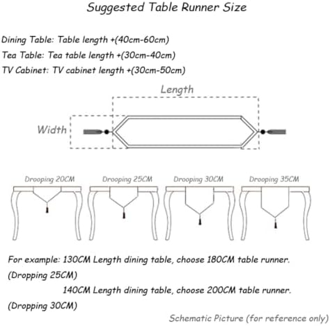 118.1 Inch Long Kitchen Table Runner,Cotton Linen Blend,Khaki White