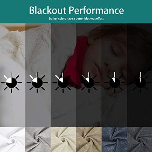 LORDTEX Linen Look Textured Blackout Curtains with Thermal Insulated