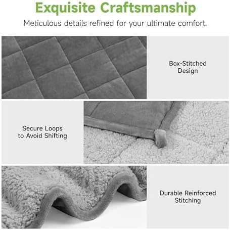 Soft Fuzzy Sherpa Fleece Weighted Blanket for Adults, Grey, 60" x 80"