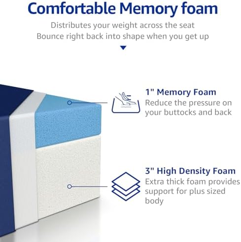 YENING Memory Foam Outdoor Chair Cushions Waterproof 4 Inch Extra