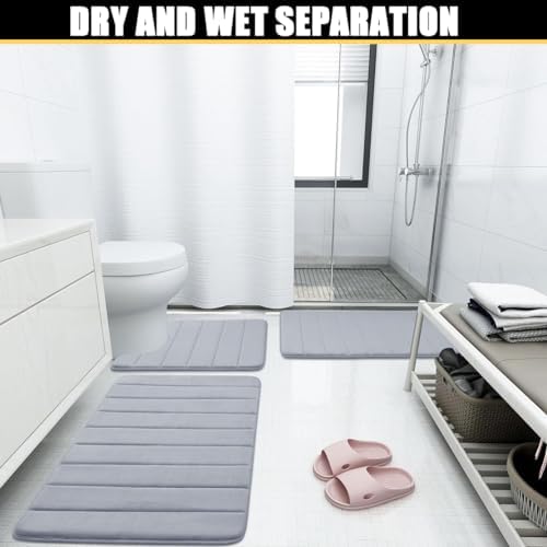 Thick Memory Foam Bath Mat Rugs Non Slip Bathroom Rug Strong Water