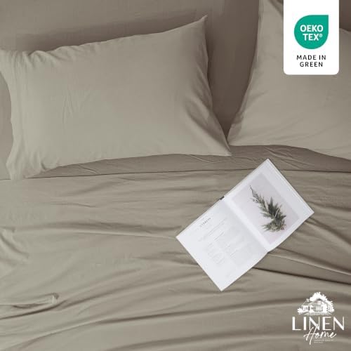 Linen Home 100% Cotton Percale 1 Flat Sheet, Full Size - Crisp, Cool