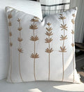 VAGMINE Embroidered Wildflower 20x20 Throw Pillow Cover, Ivory