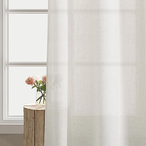 Aersas Extra Long Linen Curtains 108 Inches for Living Room Grommet