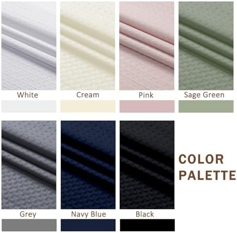 Grey Shower Curtain 72 Inch Length 1 Piece, Waffle Embossed Textured