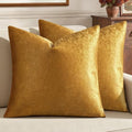 MIULEE Velvet Throw Pillow Covers 20x20 Inch Pack of 2 Dark Gold