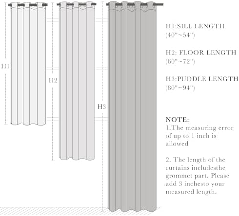 PONY DANCE Cream Blackout Curtains for Bedroom 84 Inch Length 2 Panels