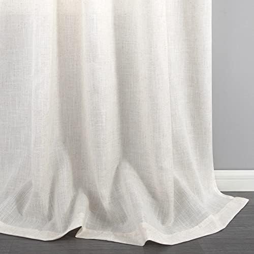 KOUFALL 108 Inch Curtains,Light Filtering Linen Semi Sheer Curtains