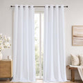 Simplebrand Pure White Room Darkening 96 Inch Long Curtains 2 Panel