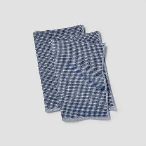 Sur La Table Essential Waffle-Weave Towels, Set of 2, Navy
