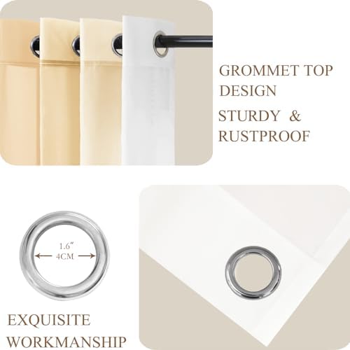 L.Z.E Beige Ombre Sheer Curtains 84 Inches Long for Living Room