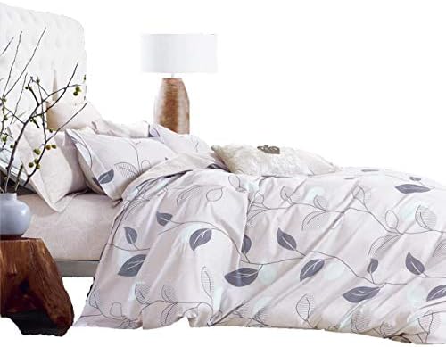 Swanson Beddings Elegant Leaves 3-Piece 100% Cotton Bedding Set: Duvet