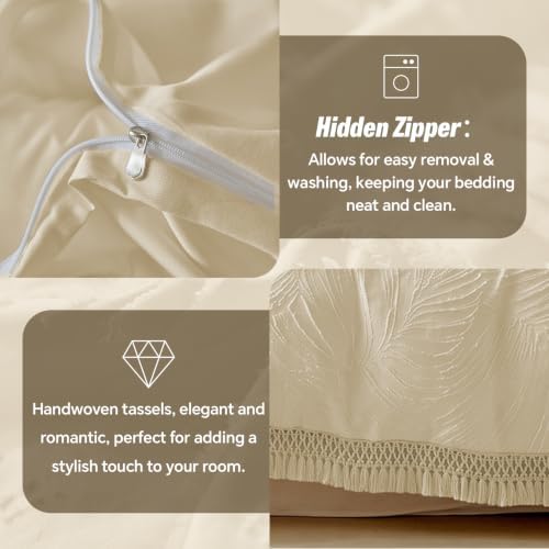 MURT Boho Duvet Cover Set Queen, Soft Vintage Boho Bedding Comforter