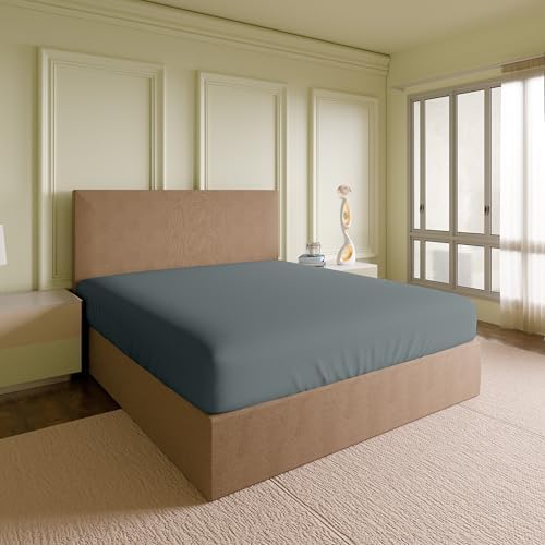 Supreme Elegance 100% Cotton Fitted Sheet for King Size Bed, Charcoal