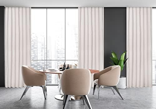 Bedding Craft Natural Linen Blend Curtains 50x72 Inch, Set of 2
