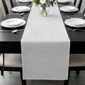 Farmhouse Light Gray Flax Table Runner 90 Inches Long,Kitchen Dining