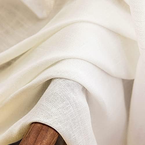 Beige Extra Wide Sheer Curtains for Living Room 120 Inches Long, Linen