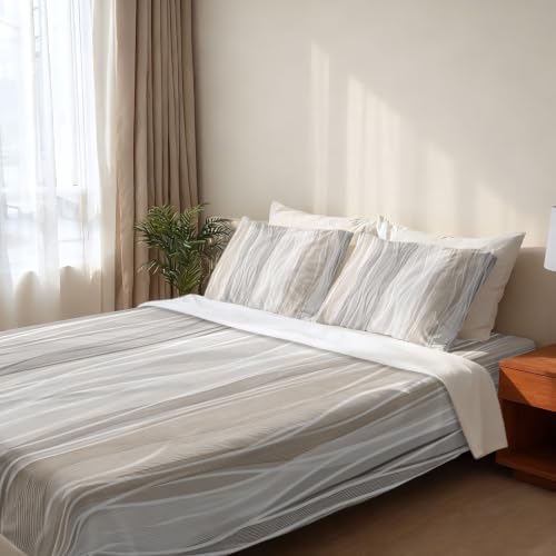 Batmerry Abstract Neutral Tones Twin XL Sheet Set–4 Piece Microfiber