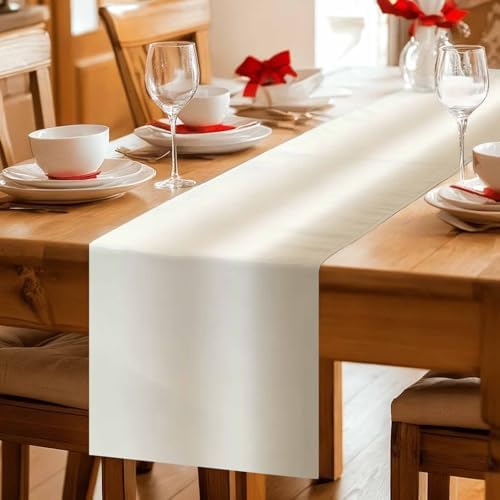 Cream Ombre 72 Inch Table Runner, Modern Gradient Abstract Aesthetics