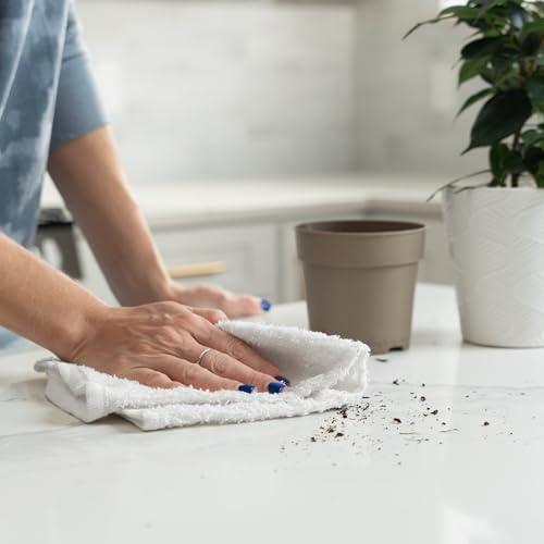 S&T INC. Cotton Terry Cleaning Towels, 48 Pack, 14" x 17", White