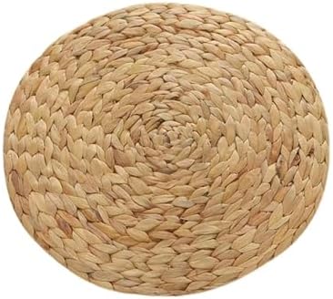 Table Placemats Set of 8, Khaki Round Weaved Dining Mats for Home &