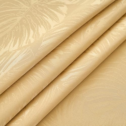 Square Tablecloth 54x54 Inch Golden Table Cloth Leaves Pattern