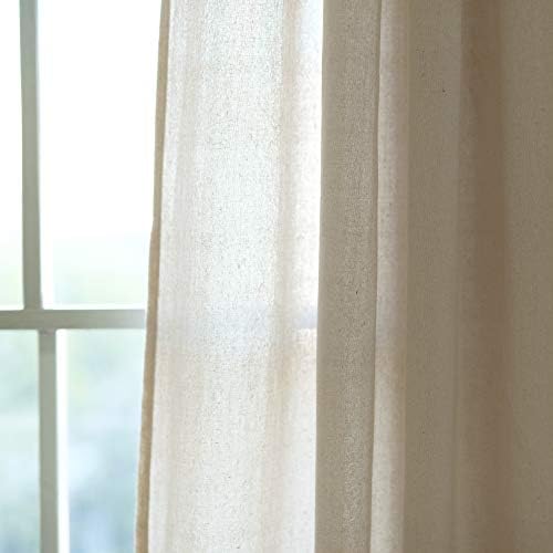 Lush Decor Burlap Knotted Tab-Top Window Curtain Panel Pair, 45"W x