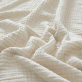 PHF 100% Cotton Muslin Blanket for Adults, Throw XL 50"x70", Oat Milk
