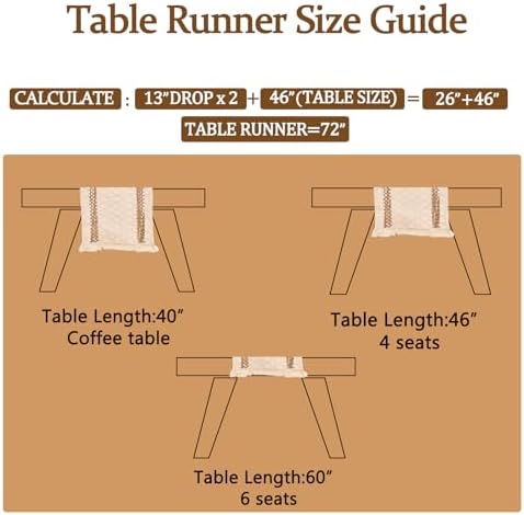 Niviy Boho Table Runners 36 Inches Long Summer Macrame Small Table