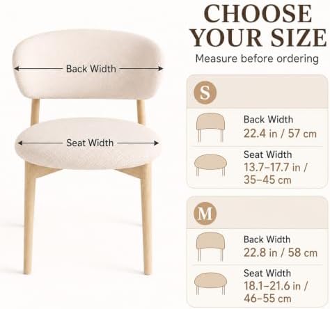 Stretch Split Dining Chair Covers for Arc Back Chairs (S-Beige)