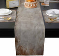 Shabby Brown Grey Table Mats Set of 6 with Table Runner 90 Inches