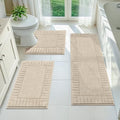 Pauwer Bathroom Rugs Sets 3 Piece, Microfiber Bath Mat Set, Light