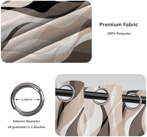 Cream Window Curtains Cream and Grey Abstract Striped Blackout Window