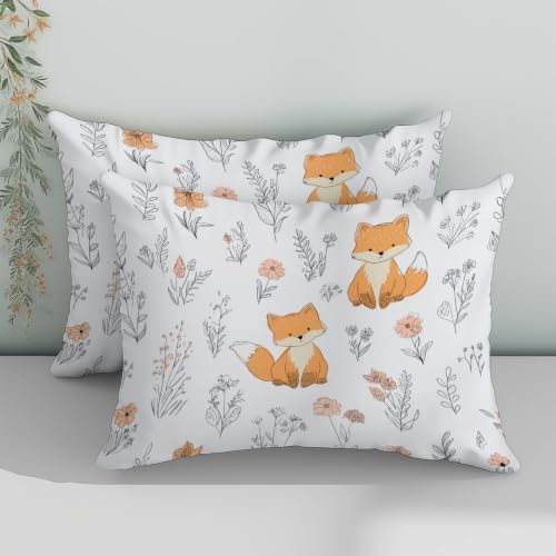 King Duvet Cover Set Soft Microfiber Animal Wildflowers White