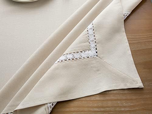 EHouseHome Heavy Duty Fabric Tablecloth with White