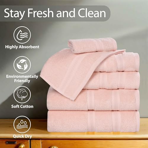 BLUENILEMILLS Smart Dry Zero Twist Cotton Towels, Towel Set for