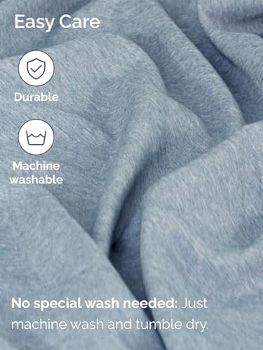 CGK Extra Deep King Single Fitted Sheet Only - Heathered Blue