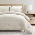 Lush Decor Classic Farmhouse Woven Striped Comforter King Size 3 Piece