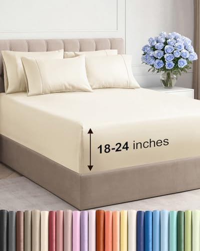 CGK Extra Deep Cal King Sheet Set - 6pc Cooling Sheets - Off White