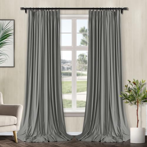 Macochico Velvet Curtains 120W x 84L Inch Room Darkening Velvet Drapes