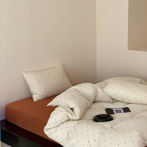 Polka Dot Duvet Cover Queen Size, 3 Piece 100% Cotton Jersey Knit