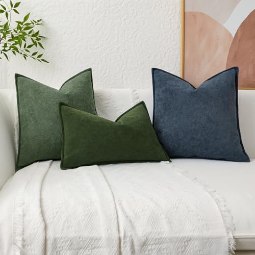 Kevin Textile Soft Waterproof Pillow Covers 18x18 Inch 2 Pack, Moss