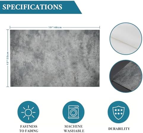 Grey Vintage Placemats Set of 8, Cotton Linen Fabric Place Mats