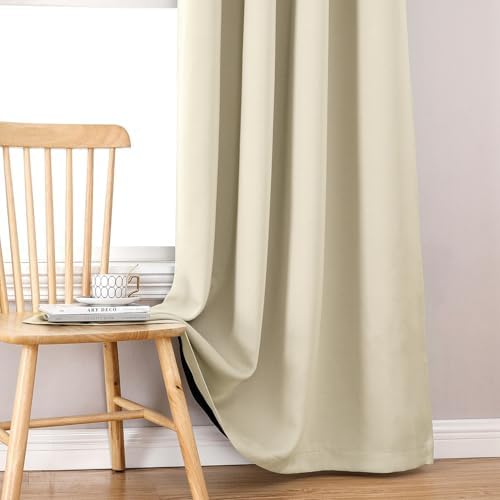 ChrisDowa 100% Blackout Curtains for Bedroom 108 Inches Long 2 Panels
