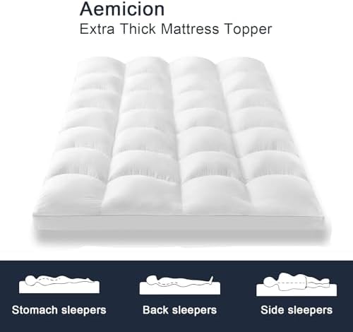 Aemicion Queen Size Mattress Topper, Luxury Fluffy Cooling Mattress