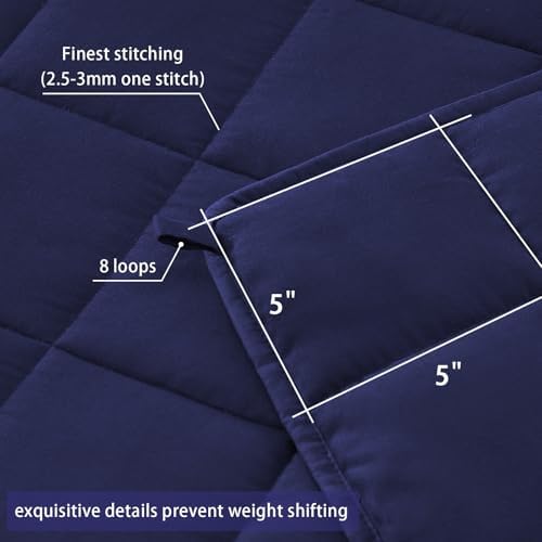 yescool Weighted Blanket for Adults 25lbs Queen Size, 60" x 80", Blue