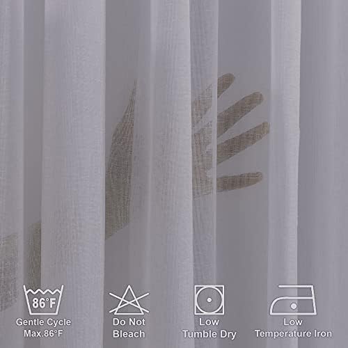 Extra Long Grey Sheer Pinch Pleated Linen Curtains Set of 2 Home Décor