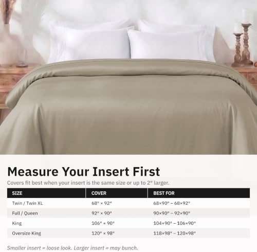 California Design Den Luxury King Size Duvet Covers, Taupe