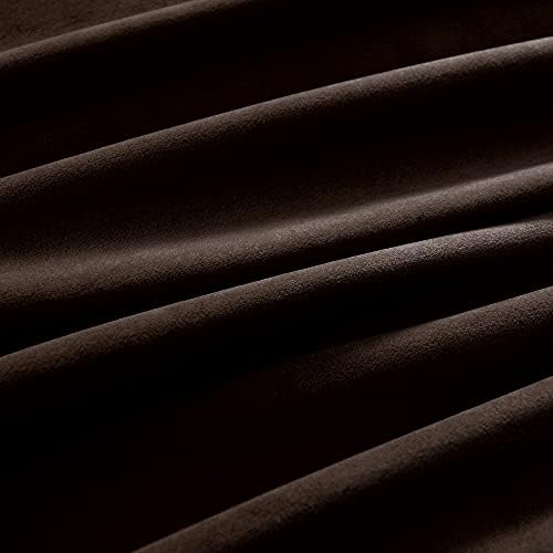nanbowang Coffee Brown Velvet Curtains - 42 Inches Width 72 Inches