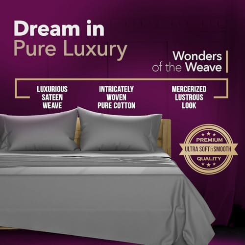 TEXAS LINEN CO. 1200 Series Egyptian Cotton Sheets King Size, Dark